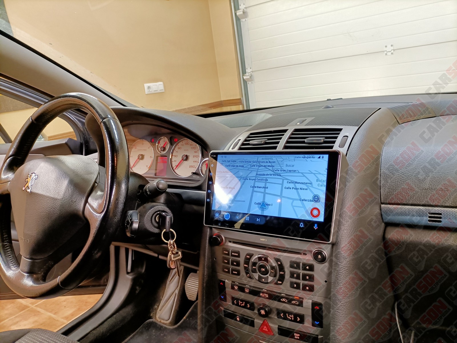 Pantalla 9" para Peugeot 407 Negro