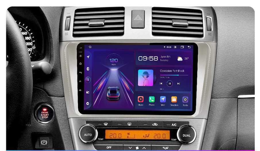 Pantalla 9" para Toyota Avensis 2009 - T27