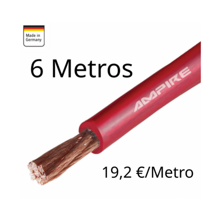 Ampire Cable Corriente Rojo XSK50 - Cobre  6 METRO