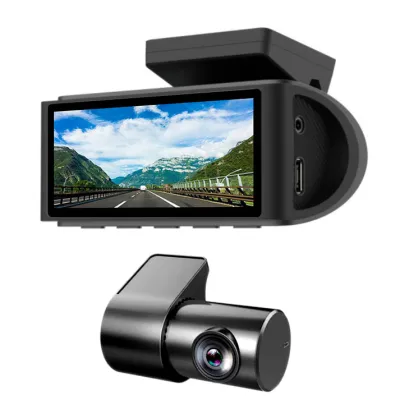 Dashcam AMPIRE de 2 canales con monitor de 3,16", 4K frontal, 1080P trasero, Wi-Fi, incluye microSD de 64 GB